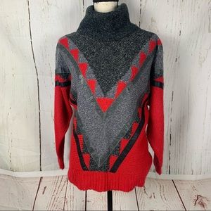 Vintage DISTINCTION sweater red small batwing